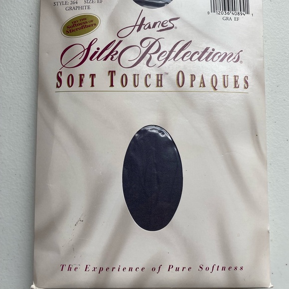 Hanes Silk Reflections Opaque Tights Control Top Soft Touch Blue Grey LOT of 2 - Picture 5 of 15